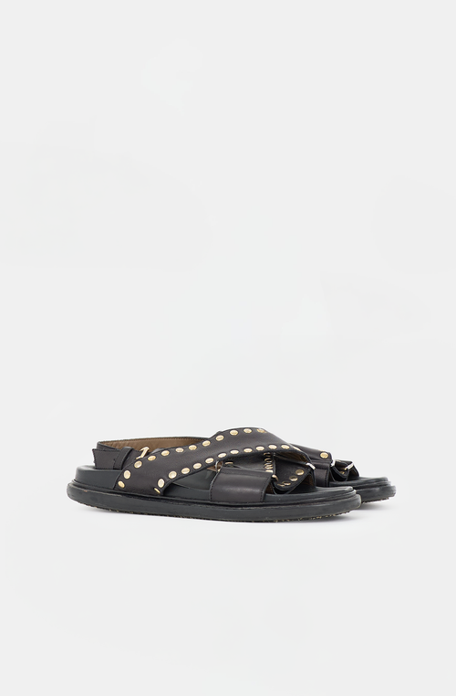Marni Leather Studded Fussbett Sandal
