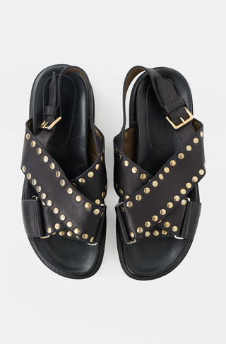 Marni Leather Studded Fussbett Sandal