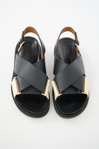 Marni Leather Fussbett Sandal