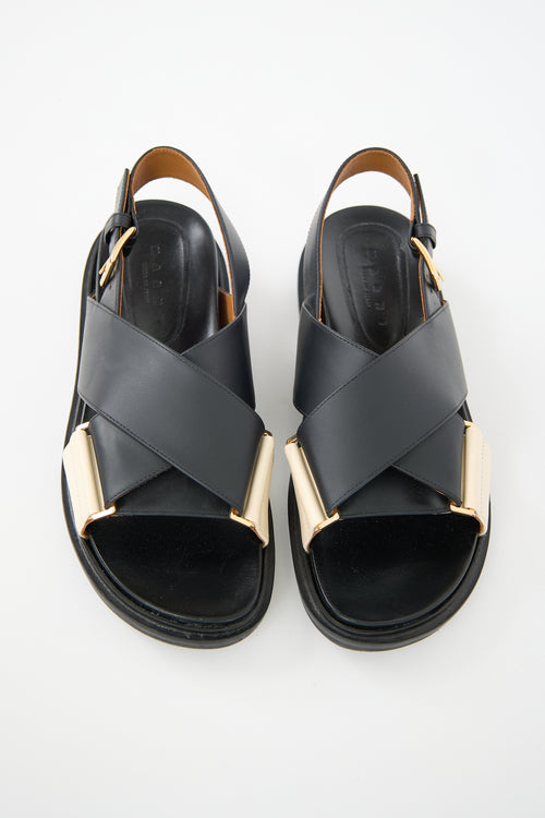 Marni Leather Fussbett Sandal