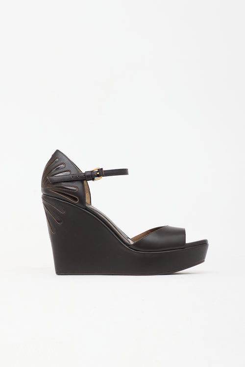 Marni Leather Platform Wedge Sandal