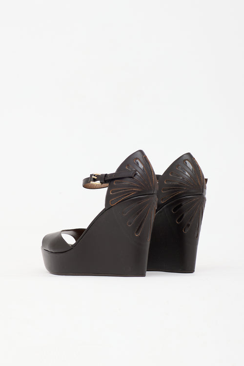 Marni Leather Platform Wedge Sandal