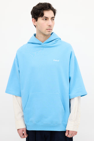 Marni Light Blue Layered Logo Hoodie