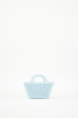 Marni Light Blue Raffia & Leather Micro Tropicalia Tote