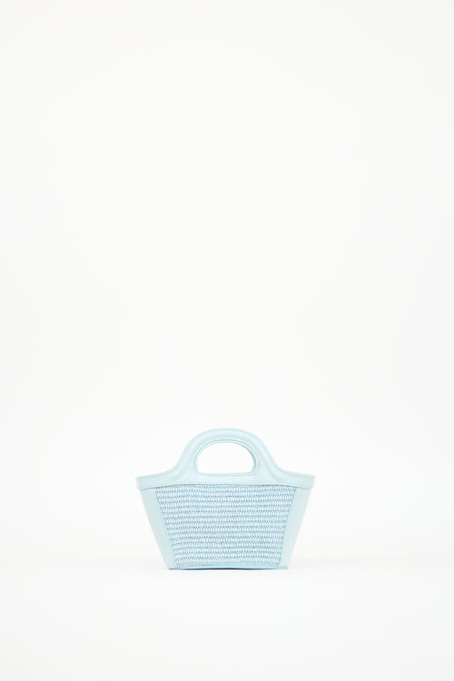 Marni Light Blue Raffia & Leather Micro Tropicalia Tote