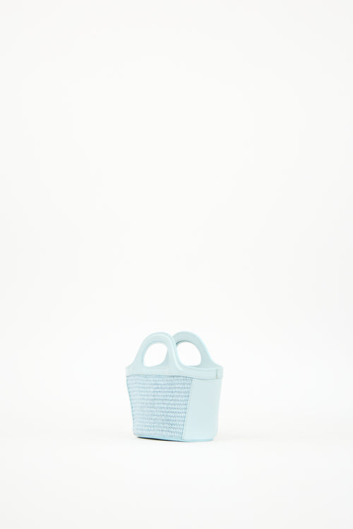 Marni Light Blue Raffia & Leather Micro Tropicalia Tote