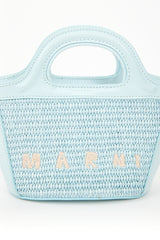 Marni Light Blue Raffia & Leather Micro Tropicalia Tote