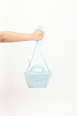 Marni Light Blue Raffia & Leather Micro Tropicalia Tote