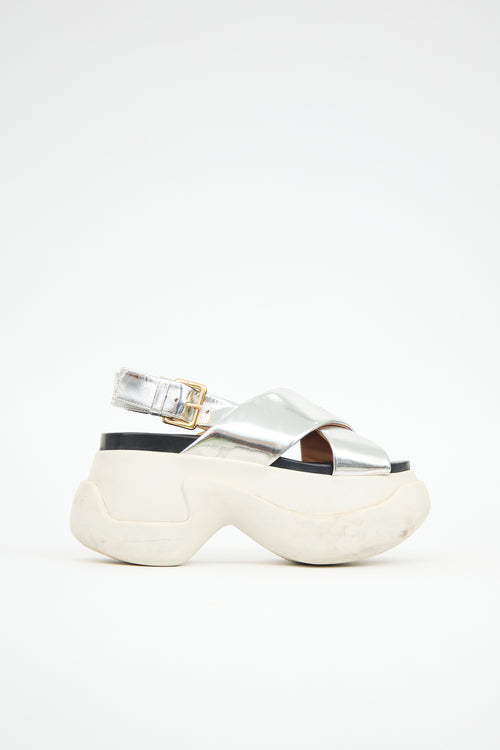 Marni Mirrored Leather Fussbett Sandal