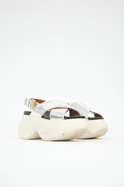 Marni Mirrored Leather Fussbett Sandal