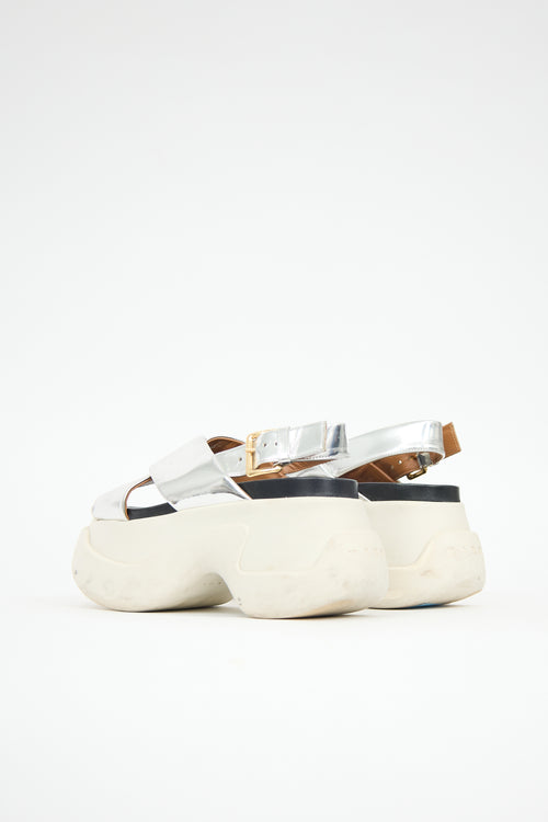 Marni Mirrored Leather Fussbett Sandal