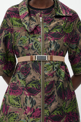Marni Multicolour Leaf Belted Jacket