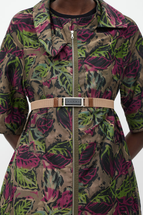 Marni Multicolour Leaf Belted Jacket