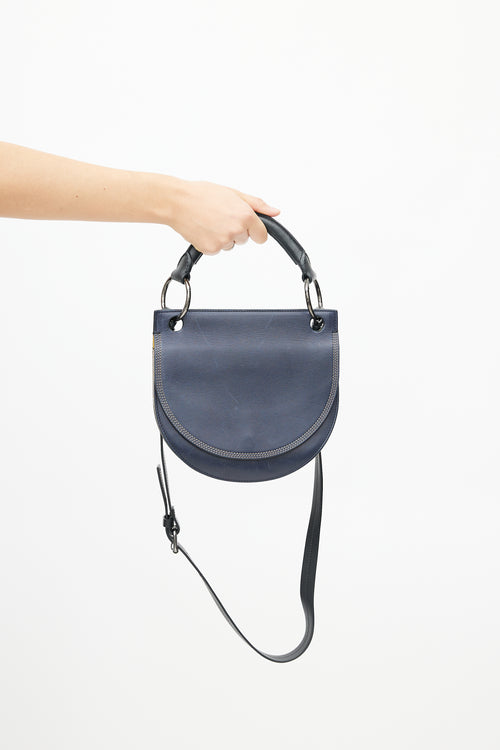 Marni Blue Leather Double Sided Saddle Bag