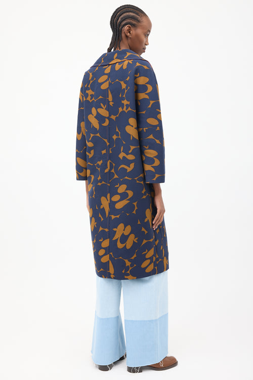 Marni Navy & Brown Floral Light Coat