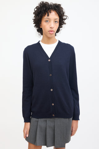 Marni Navy Cashmere V-Neck Cardigan