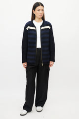Marni Navy & White Striped Mohair Sweater