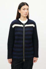Marni Navy & White Striped Mohair Sweater
