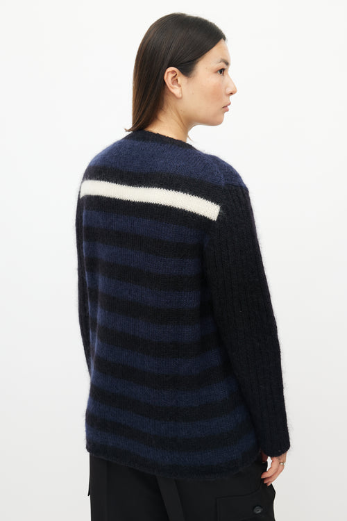 Marni Navy & White Striped Mohair Sweater
