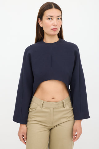 Marni Navy Wool Cut Out Top