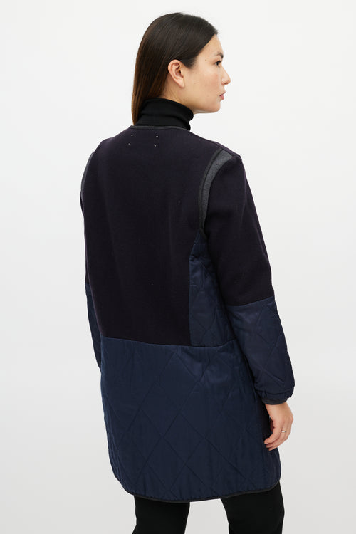 Marni Navy Wool Quilted Jacket