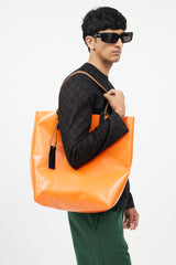 Marni Orange & Black Leather Tote Bag