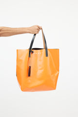 Marni Orange & Black Leather Tote Bag