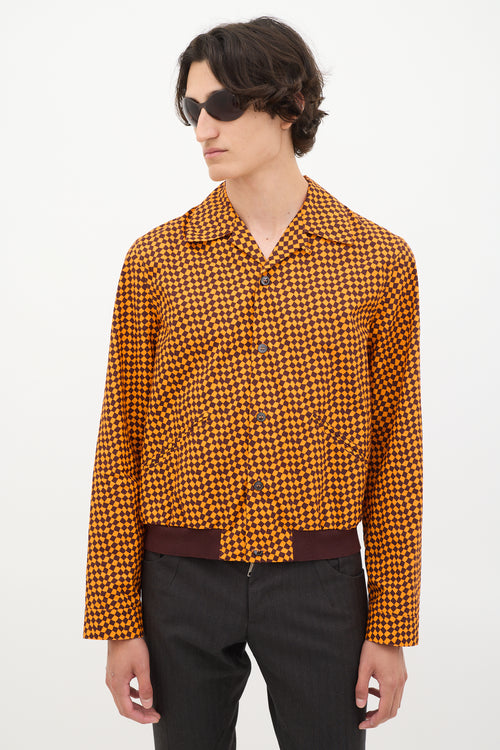 Marni Orange & Brown Cotton Checker Shirt