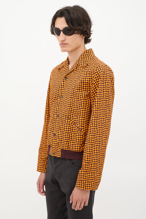 Marni Orange & Brown Cotton Checker Shirt