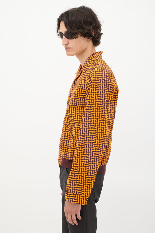 Marni Orange & Brown Cotton Checker Shirt