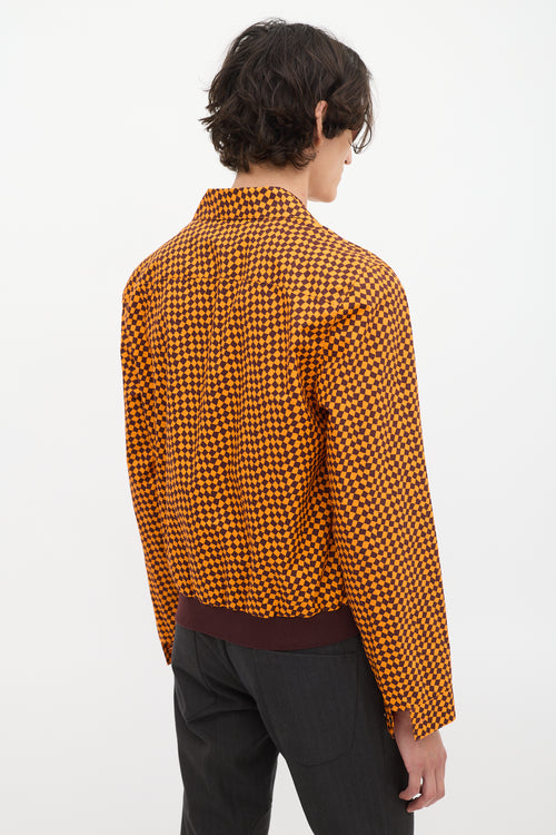 Marni Orange & Brown Cotton Checker Shirt