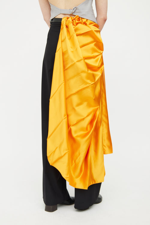 Marni FW 2019 Orange Satin Pleated Belt Accessory