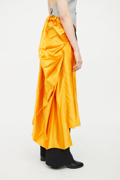 Marni FW 2019 Orange Satin Pleated Belt Accessory