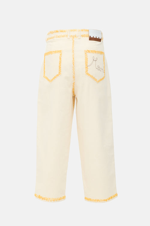 Marni Painted Cropped Jeans