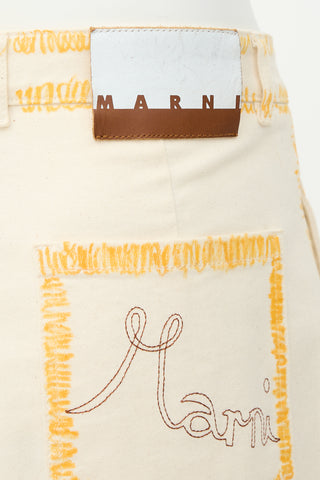 Marni Painted Cropped Jeans