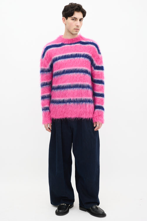 Marni Pink & Blue Mohair Fuzzy Wuzzy Sweater