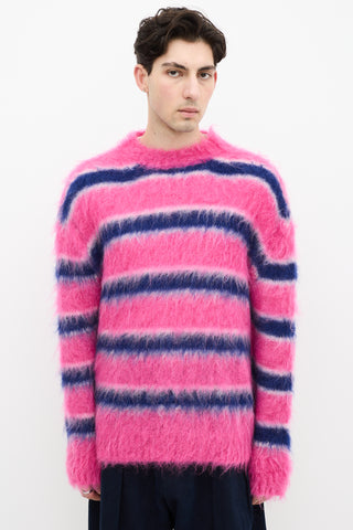 Marni Pink & Blue Mohair Fuzzy Wuzzy Sweater