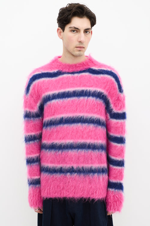 Marni Pink & Blue Mohair Fuzzy Wuzzy Sweater