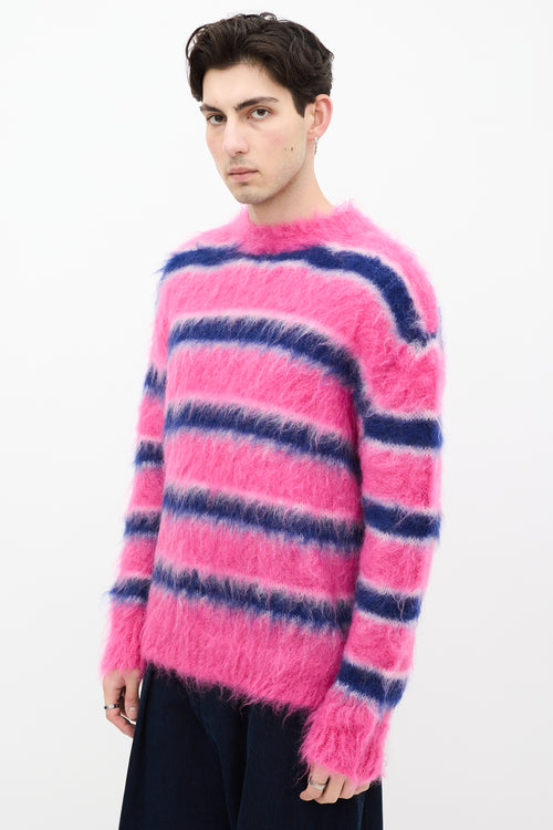 Marni Pink & Blue Mohair Fuzzy Wuzzy Sweater