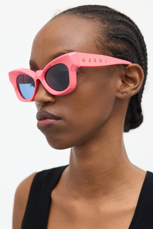 Marni Pink Magneticus Tapered Sunglasses