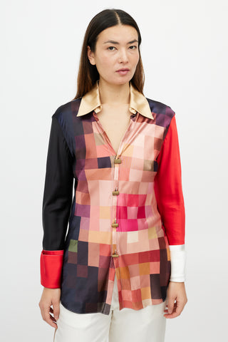 Marni Pink & Multicolour Checkered Shirt