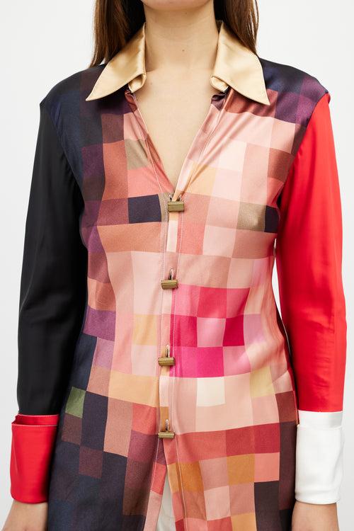 Marni Pink & Multicolour Checkered Shirt
