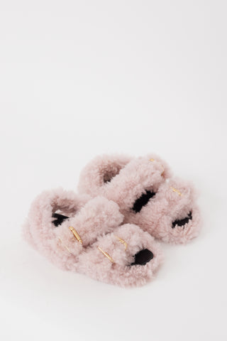 Marni Pink Shearling Fussbett Sandal