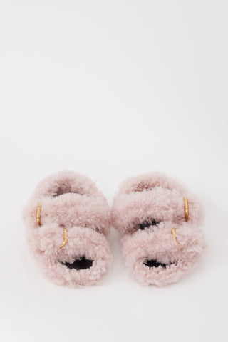 Marni Pink Shearling Fussbett Sandal