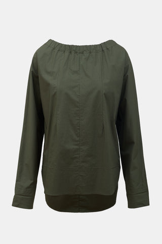 Marni Poplin Drawstring Collar Blouse