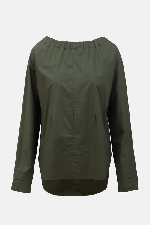 Marni Poplin Drawstring Collar Blouse