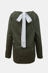 Marni Poplin Drawstring Collar Blouse
