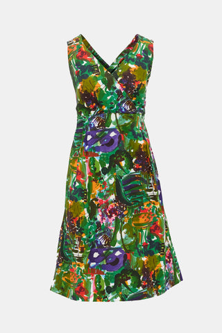 Marni Printed Tie Waist Dress