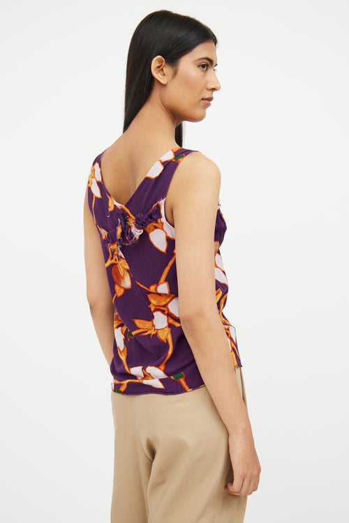 Marni Purple & Multi Floral Pattern Top