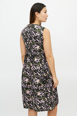 Marni Purple & Multicolour Pleated Floral Dress